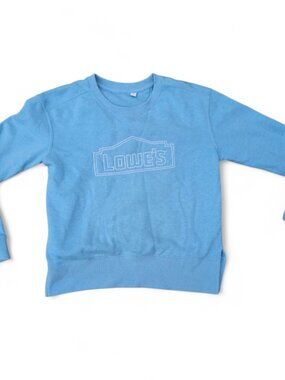 Lowes Crewneck Sweatshirt Small Blue Embroidered Logo Pullover Unisex